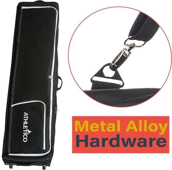 Athletico Rolling Double Ski Bag Padded Ski Bag With Wheels