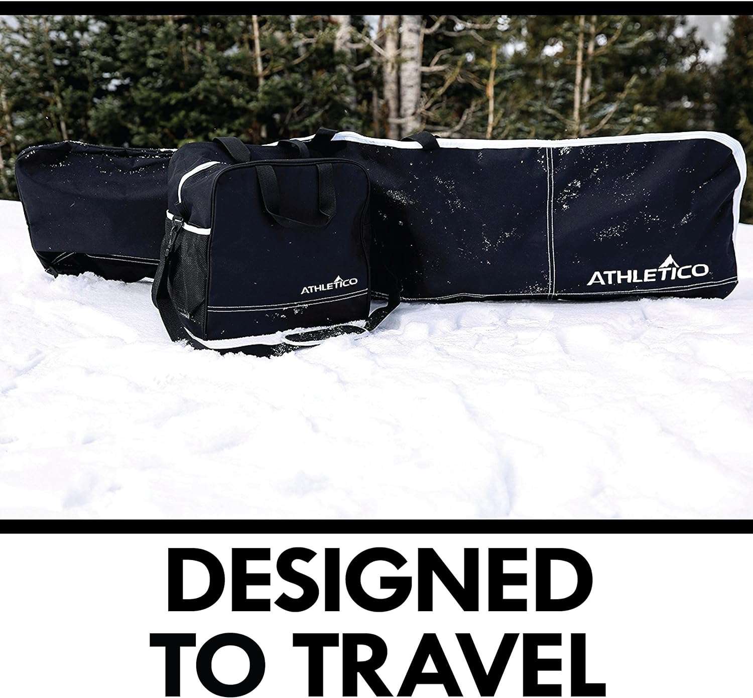 Athletico Two-Piece Snowboard and Boot Bag Combo - Store & Transport Snowboard Up to 165 CM and Boots Up To Size 13 - Includes 1 Snowboard Bag & 1 Boot Bag - 4