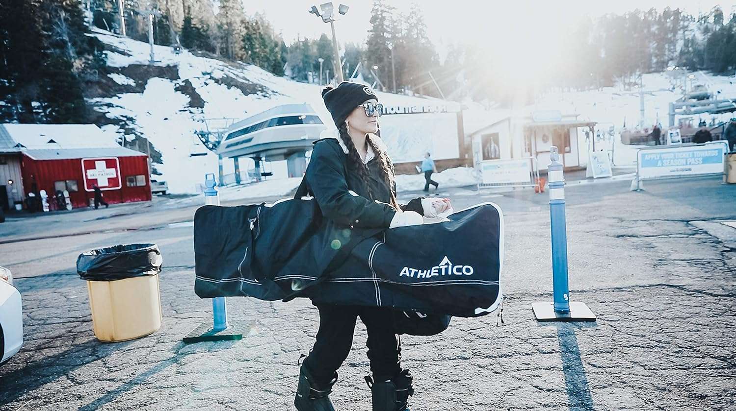 Athletico Two-Piece Snowboard and Boot Bag Combo - Store & Transport Snowboard Up to 165 CM and Boots Up To Size 13 - Includes 1 Snowboard Bag & 1 Boot Bag - 6