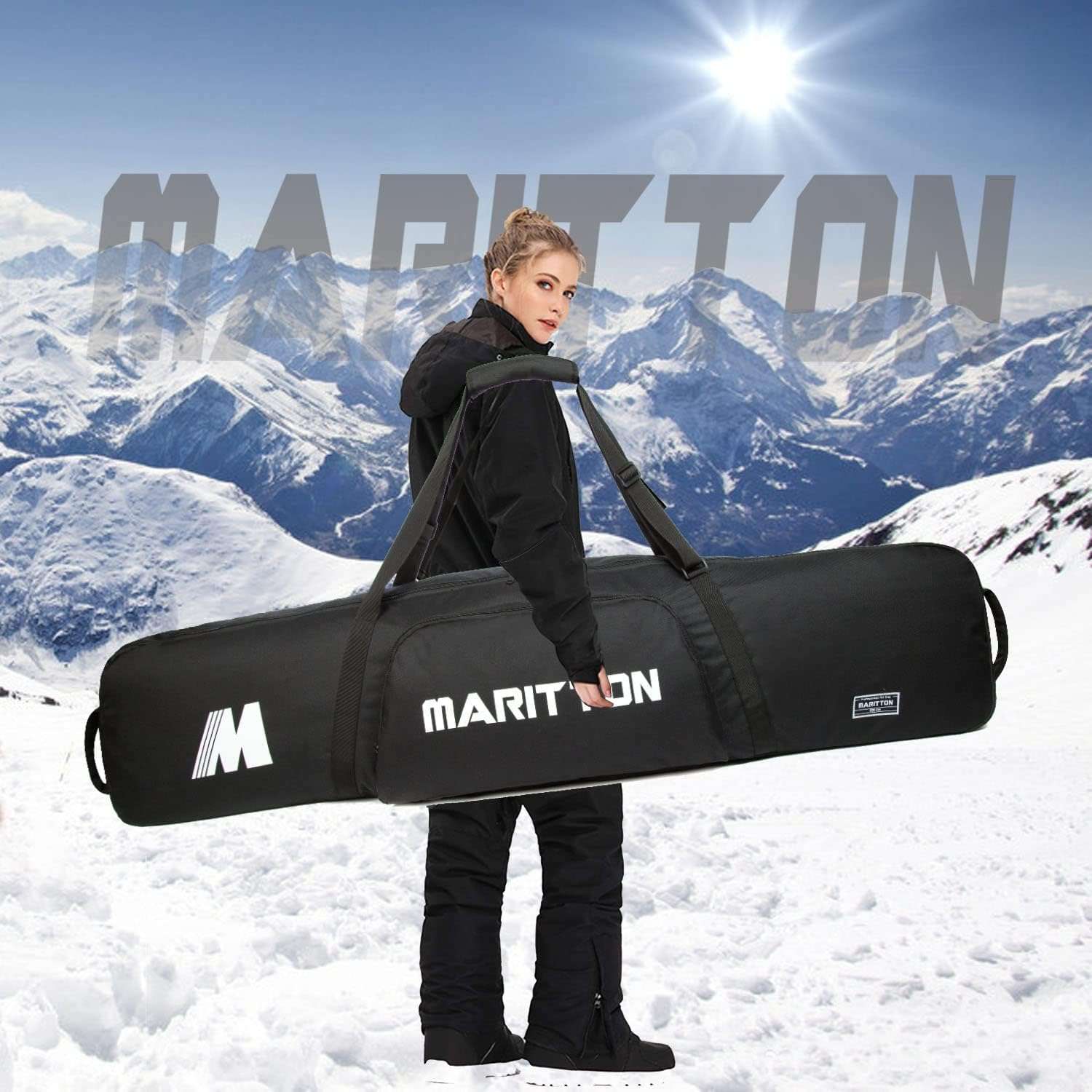 MARITTON Padded Snowboard Bag- Perfect for Air Plane Travel for Snowboard, Goggles, Gloves, Ski Outdoor Camping,Available Length in 155cm 165cm. - 6