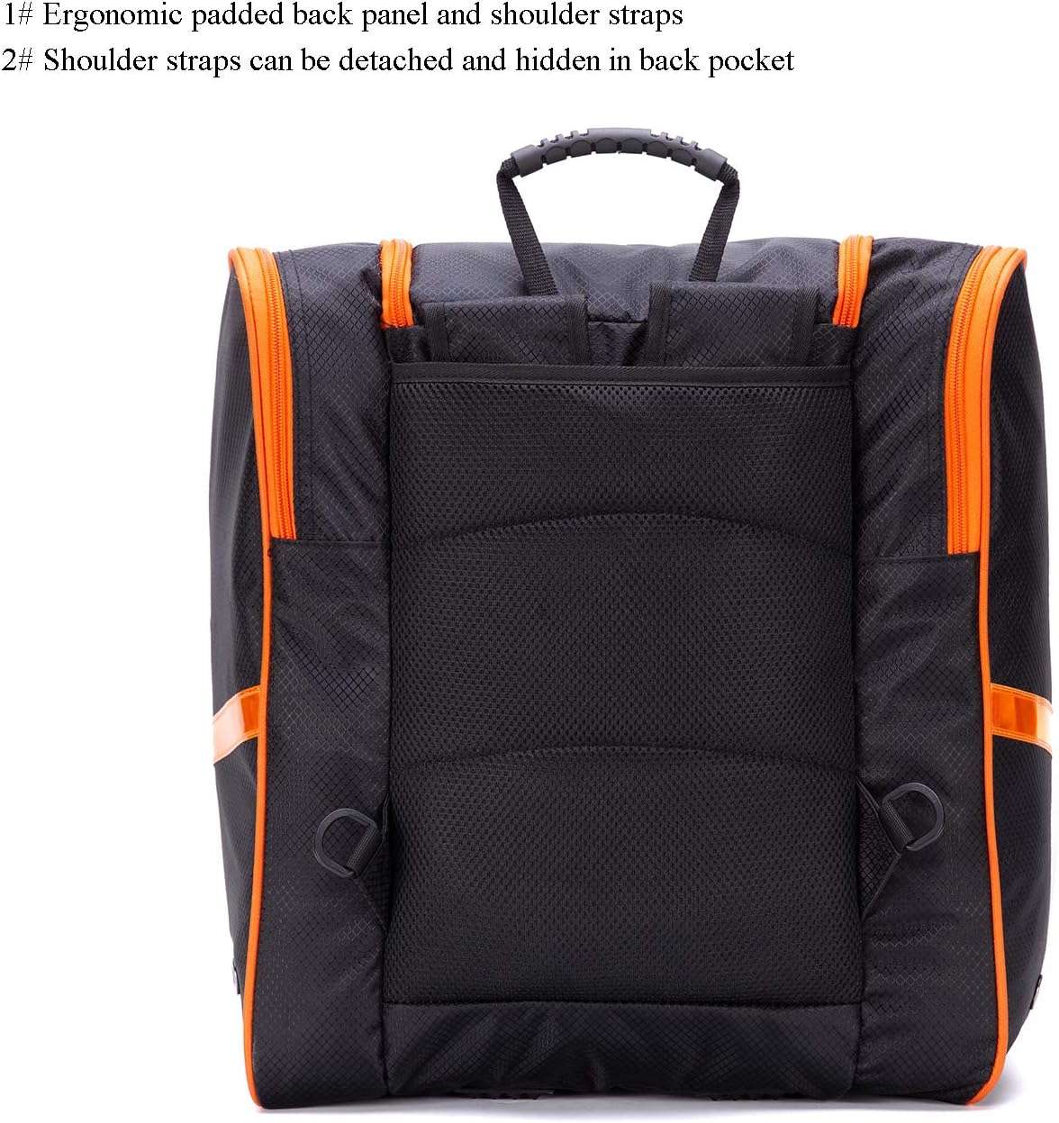 PAPAZAU Ski Boot Bag – Skiing and Snowboarding Travel Backpack – Stores Gear Including Jacket, Helmet, Goggles, Gloves & Accessories - 4