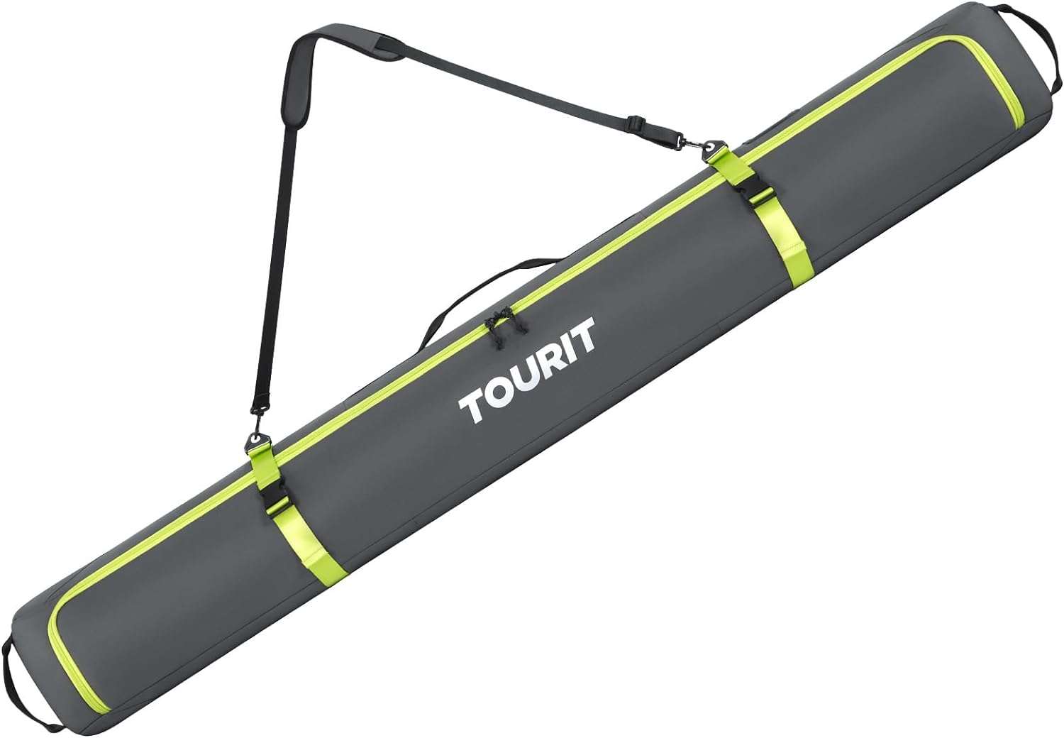 TOURIT Ski Bag for Air Travel - 360° Fully Padded Protection, 900D Oxford Water-Resistant, Independent Storage for Pole, Velcro Strap for Ski - 1