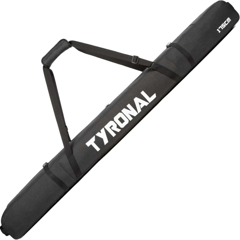 TYRONAL Ski Bag for Air Travel,Single Ski Carry Bag With Fully Padded Protection,Water-Resistant and Durable Fits Up From 175cm to 190cm Skis. - 1