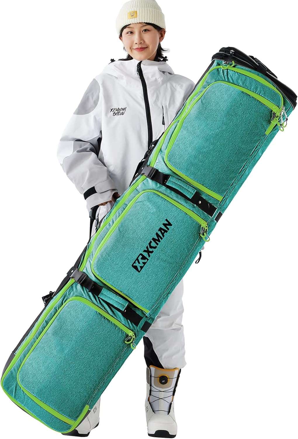 XCMAN Padded Snowboard Bag Adjustable Length 63-75In Padded Bag for Air Travel - 1