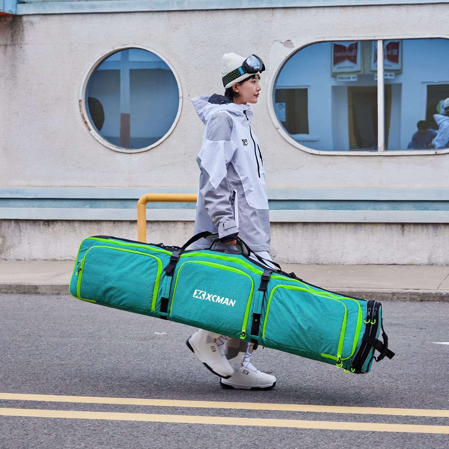 XCMAN Padded Snowboard Bag Adjustable Length 63-75In Padded Bag for Air Travel - 5