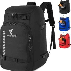 XIANFENGNIAO Ski Boot Bag,50L Waterproof Ski Boot Travel Backpack for Ski & Snowboard Boots, Ski Helmet, Goggles, Gloves, Skis, Snowboard & Accessories - 1