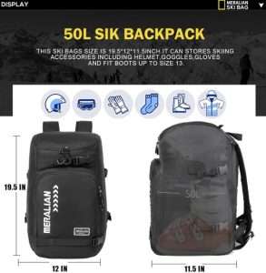 50L Ski Boot Travel Backpack 1