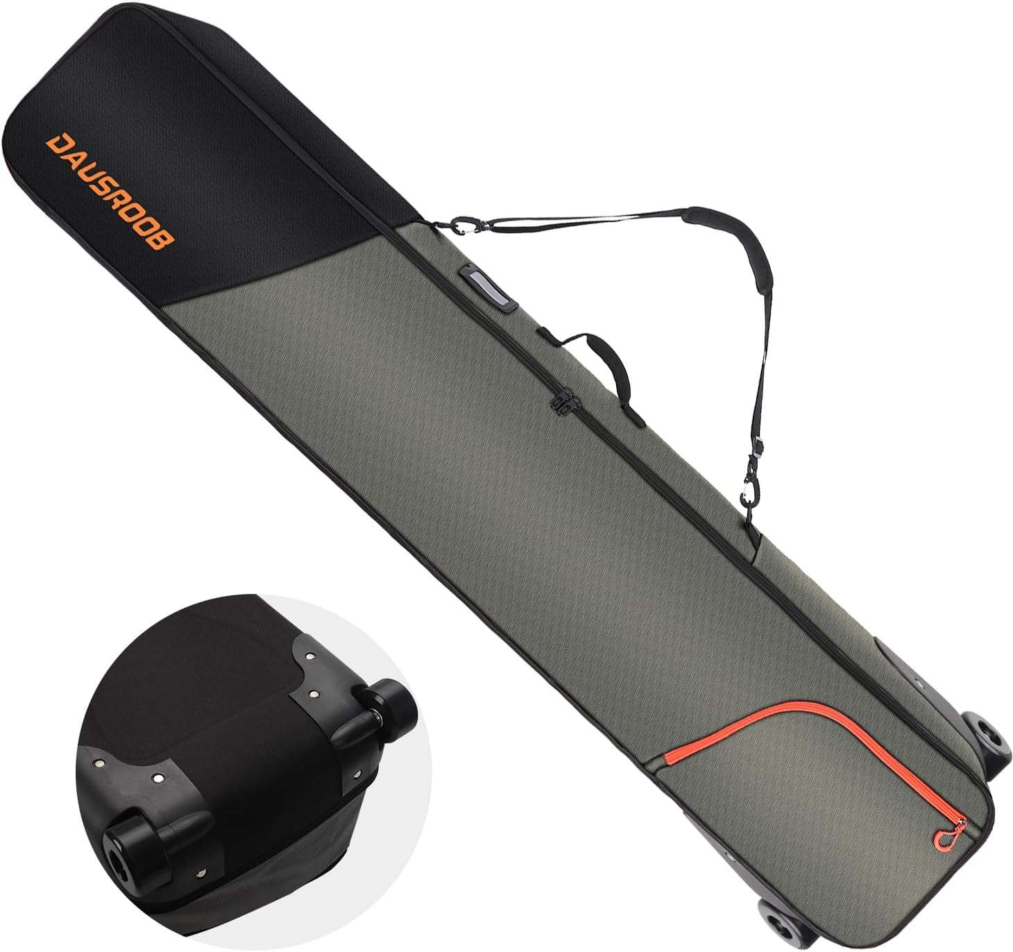 Air Travel Roller Snowboard Bag Padded Snowboard Bag with Wheels Premium -1680D Oxford Fabric Waterproof Foil Lining Travel Snowboard Bag for for Flying, All-Terrain Ski Snowboard Bag - 1