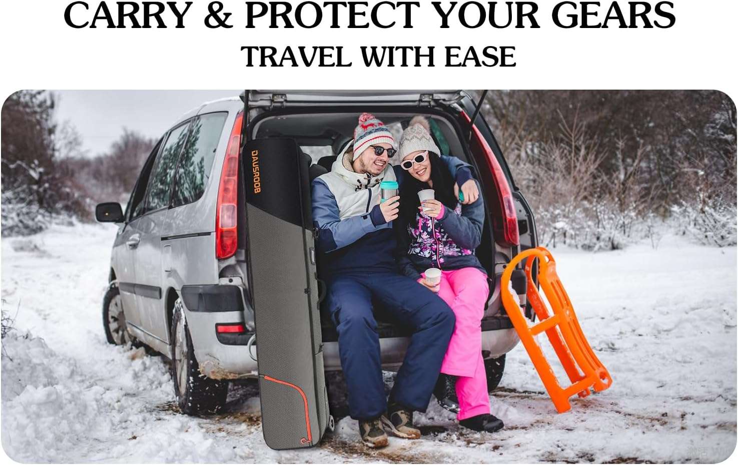 Air Travel Roller Snowboard Bag Padded Snowboard Bag with Wheels Premium -1680D Oxford Fabric Waterproof Foil Lining Travel Snowboard Bag for for Flying, All-Terrain Ski Snowboard Bag - 2