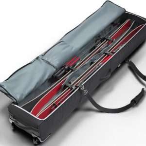 Athletico Rolling Double Ski Bag - Padded Ski Bag With Wheels for Air Travel - 6