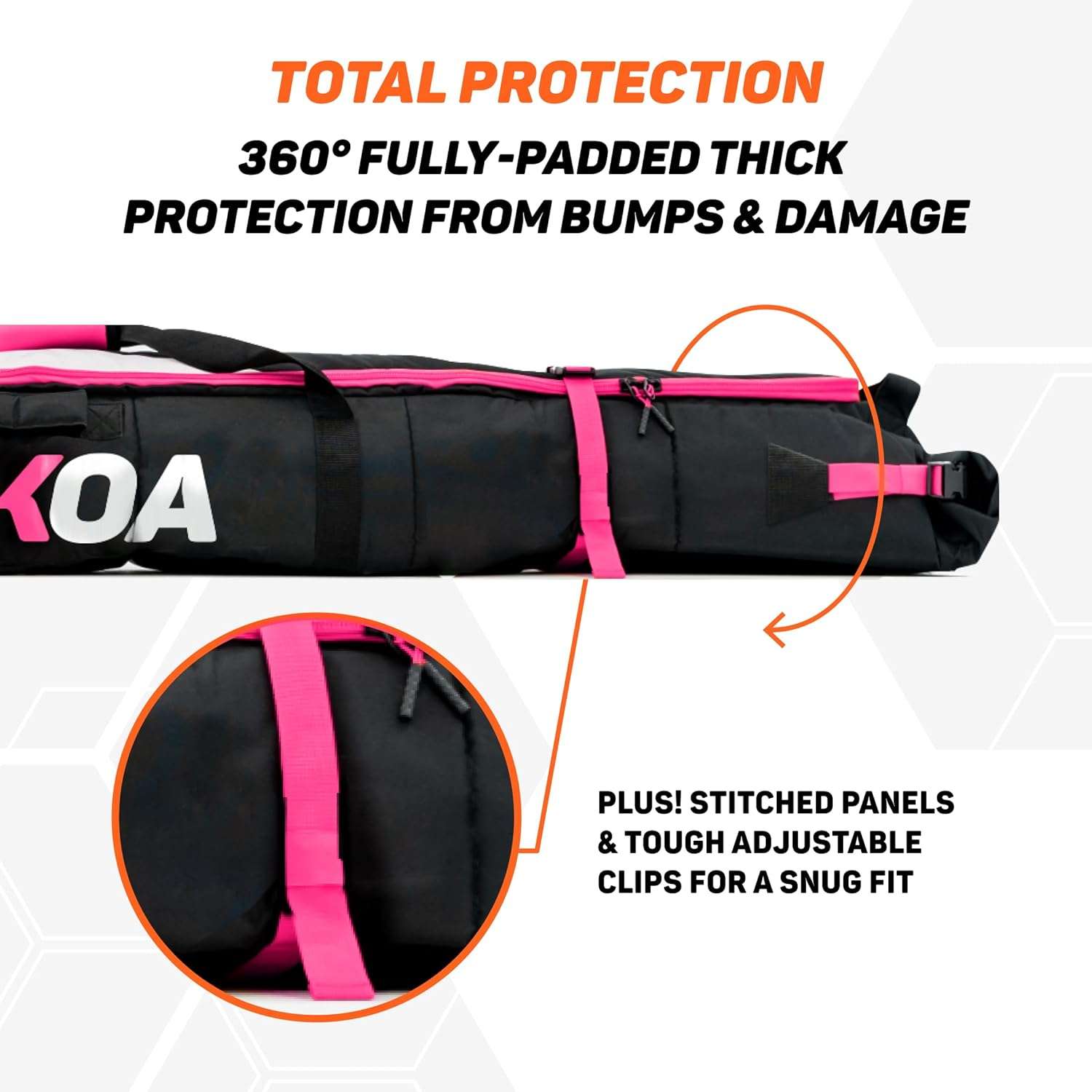 Premium Padded Ski Bag for Air Travel - Single Ski Carry Bags for Cross Country, Downhill, Ski Clothes, Snow Gear, Poles and Accessories for Ski Carrier Travel Luggage Case - 4