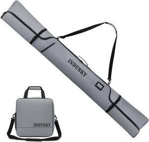 Ski Bag and Ski Boot Bag Combo, Full Padded Waterproof Ski Bag for Air Travel, Adjustable Length Fit Skis Up to 200cm, Boots Up To Size 13, Portable Snow Travel Ski Bags & Boot Bags Set - 1