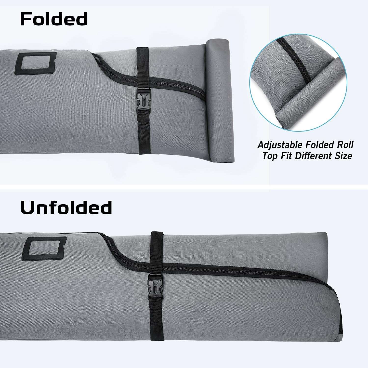 Ski Bag and Ski Boot Bag Combo, Full Padded Waterproof Ski Bag for Air Travel, Adjustable Length Fit Skis Up to 200cm, Boots Up To Size 13, Portable Snow Travel Ski Bags & Boot Bags Set - 6