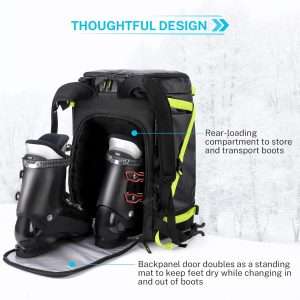 Gonex 50L Ski Boot Bag Backpack, Waterproof Snowboard Boot Backpack for Men Women, Ski Boots Bag for Travel, Ski, Snowboard, Helmet, Goggles and Outerwear Black - 4