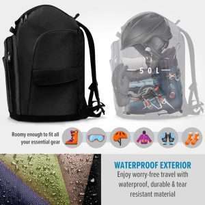 OutdoorMaster 50L Ski Boot Bag-Ski and Snowboard Boots Travel Backpack with Helmet Compartment - Waterproof Exterior & Bottom - 2