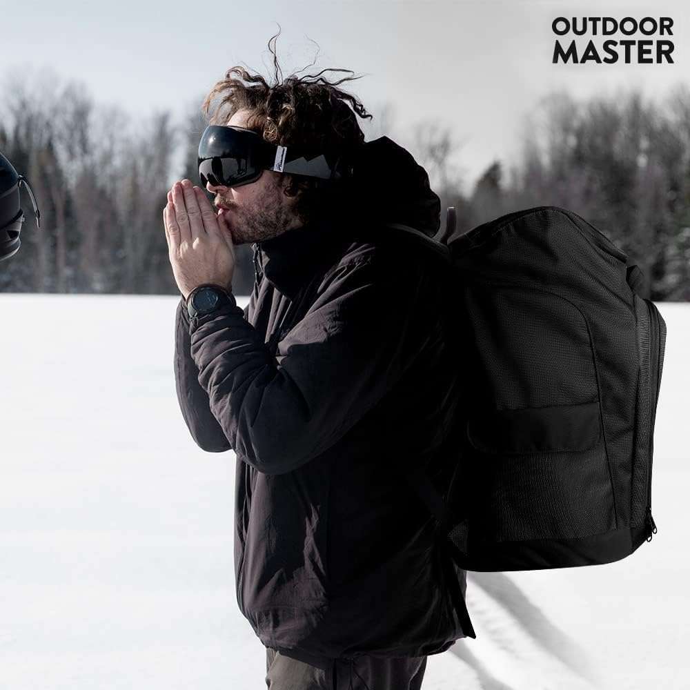 OutdoorMaster 50L Ski Boot Bag-Ski and Snowboard Boots Travel Backpack with Helmet Compartment - Waterproof Exterior & Bottom - 6