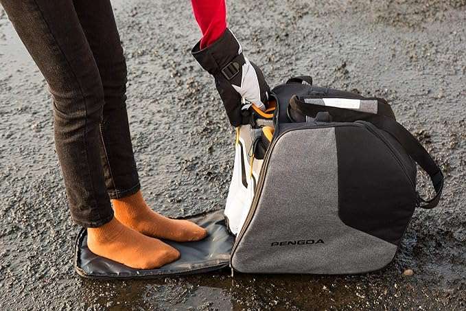 PENGDA Ski Boot Bag - Boot Bag Kids Waterproof Ski Boot Snowboard Boot Bag Travel Ski Boot and Helmet Bag for Goggles, Gloves, Ski Apparel & Boot Storage (Dry& Wet Separate Compartments) - 7