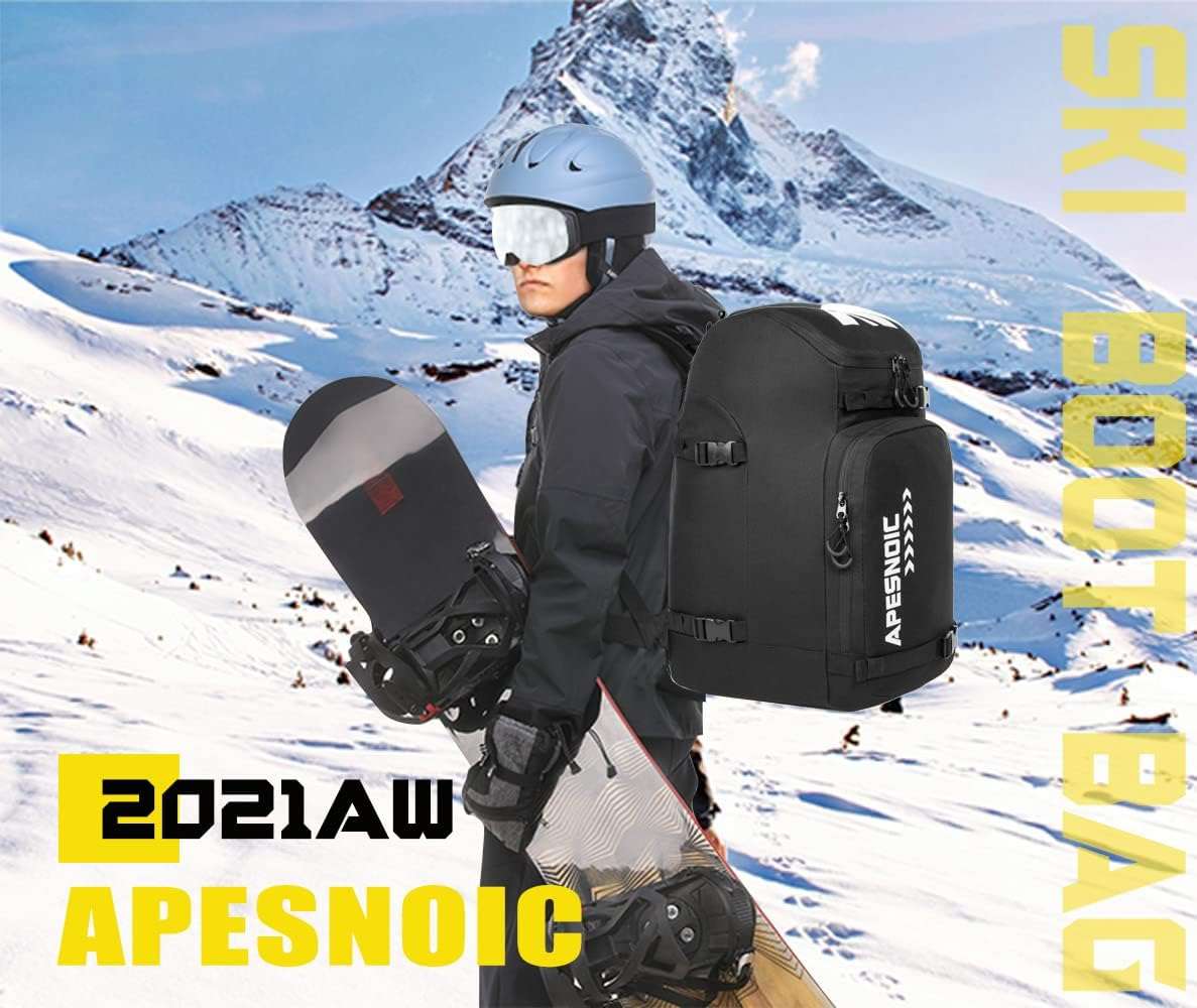 AIRTTUZ Ski Boot Bag - Ski and Snowboard Boots Backpack，Excellent for Travel with Waterproof Exterior & Bottom - for Men, Women and Youth. - 2