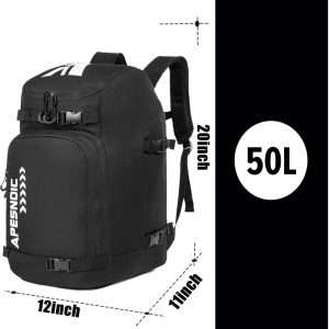 AIRTTUZ Ski Boot Bag - Ski and Snowboard Boots Backpack，Excellent for Travel with Waterproof Exterior & Bottom - for Men, Women and Youth. - 5