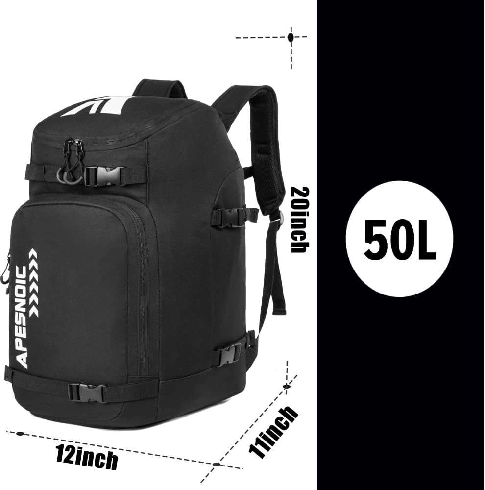AIRTTUZ Ski Boot Bag - Ski and Snowboard Boots Backpack，Excellent for Travel with Waterproof Exterior & Bottom - for Men, Women and Youth. - 5