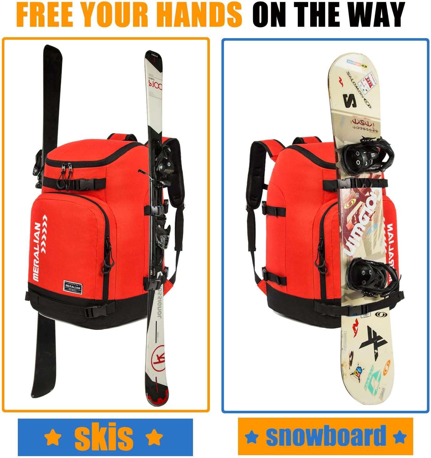 Ski Boot Bag - 50L Ski Boot Travel Backpack Waterproof Snowboard Boot Backpack for Travel Stores Gear Including Helmet, Goggles and Outerwear. - 3
