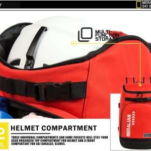 Ski Boot Bag - 50L Ski Boot Travel Backpack Waterproof Snowboard Boot Backpack for Travel Stores Gear Including Helmet, Goggles and Outerwear. - 5