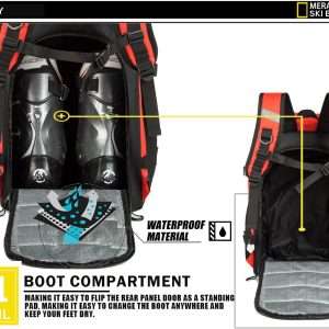 Ski Boot Bag - 50L Ski Boot Travel Backpack Waterproof Snowboard Boot Backpack for Travel Stores Gear Including Helmet, Goggles and Outerwear. - 6
