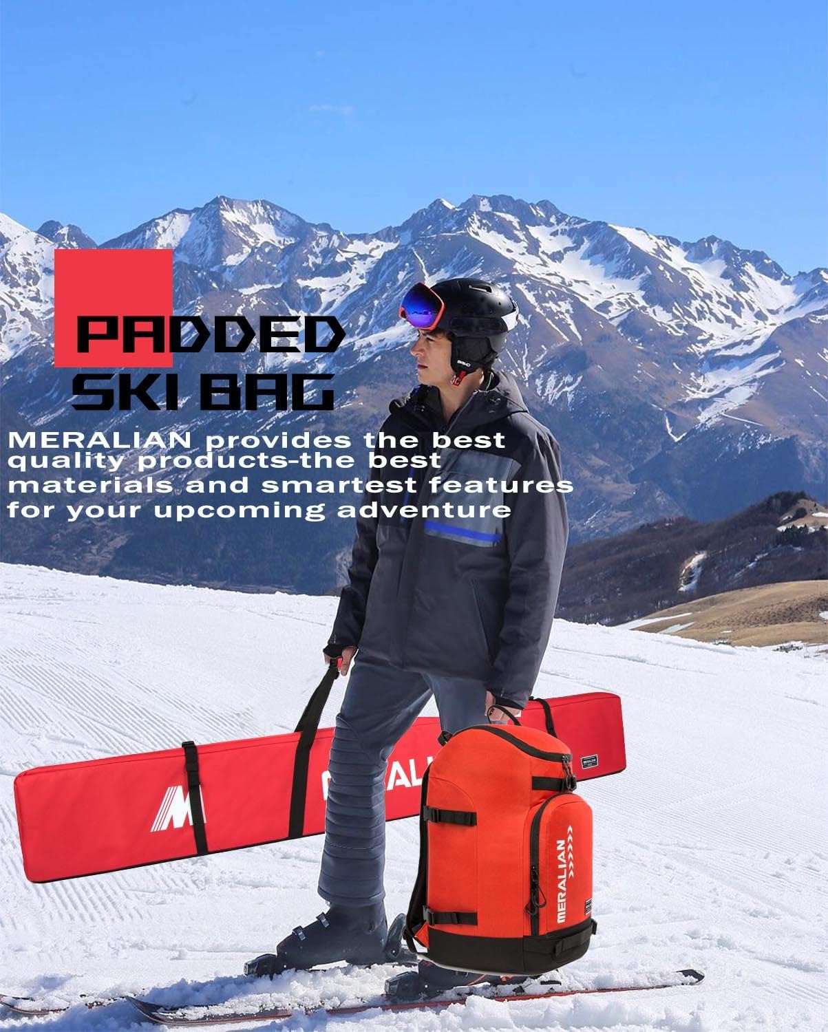 Ski Boot Bag - 50L Ski Boot Travel Backpack Waterproof Snowboard Boot Backpack for Travel Stores Gear Including Helmet, Goggles and Outerwear. - 7