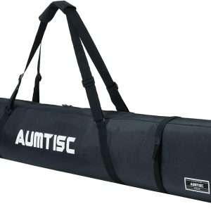 AUMTISC Fully Padded Ski Bag, Single Ski Travel Bags to Transport Skis Gear with Pocket and Adjustable Shoulder Strap, 170 185 cm - 1