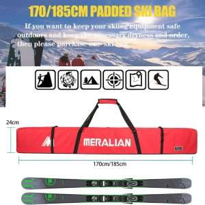 Padded Ski Bag,Waterproof Full Padded Single Ski Travel Bag with Adjustable Shoulder Strap. - 3