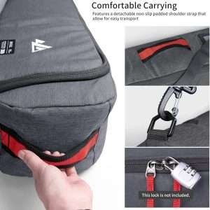 Unigear Ski Bag for Air Travel, 360° Fully Padded Protection, Water-Resistant and Durable up to 192cm for Snow Air Travel Transport - 5