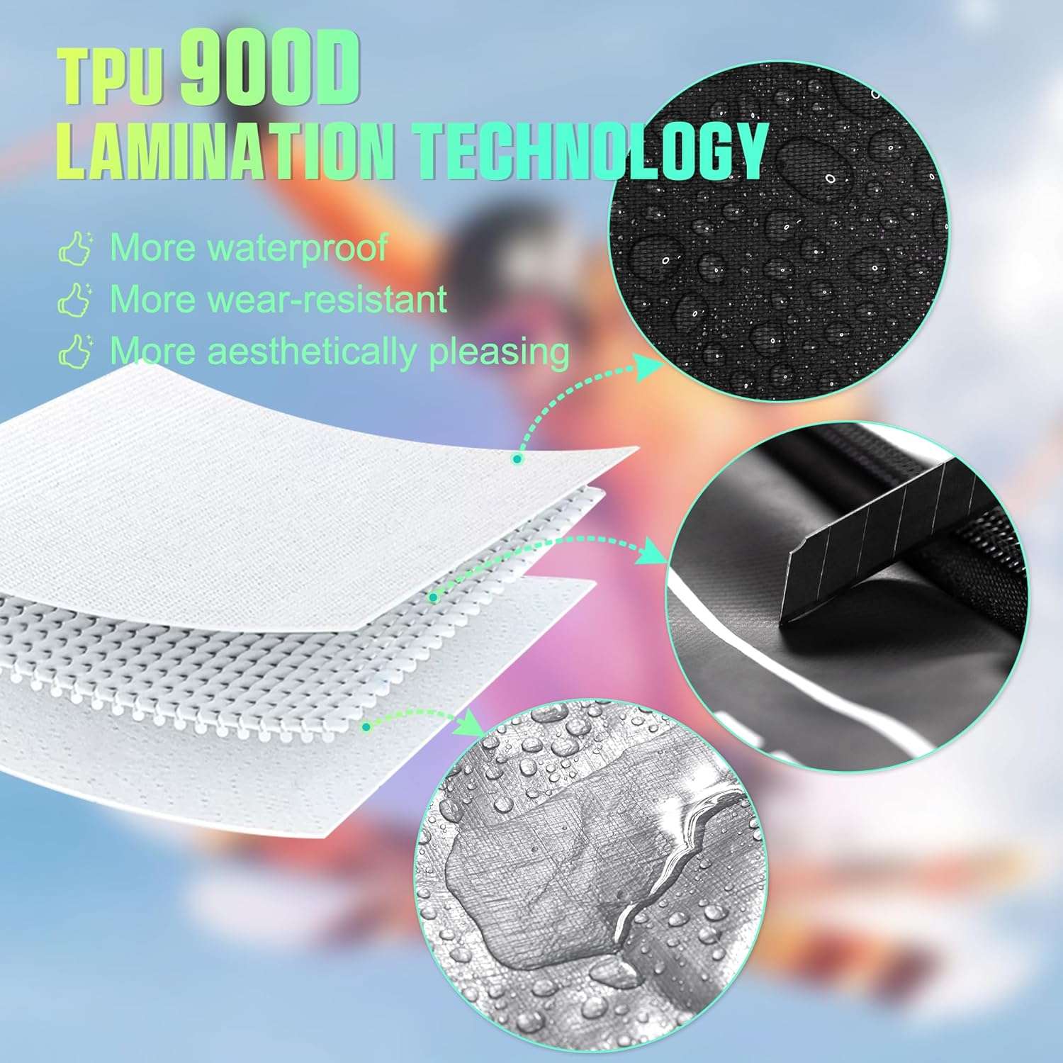 Double Rolling Ski Bag Padded Waterproof Snowboard Bag with Wheels for Air Travel Wheeled Ski Bag for Snowboard or Skis Accommodates Ski Boot - 4