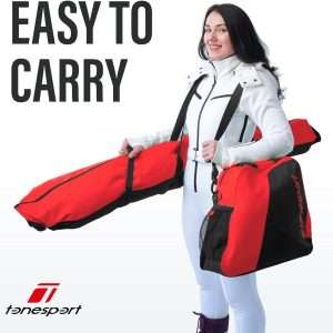 Ski Bag and Boot Bag Combo - Ski Bags for Air Travel - Unpadded Snow Ski Bags - For Skis Up to 180cm - 4