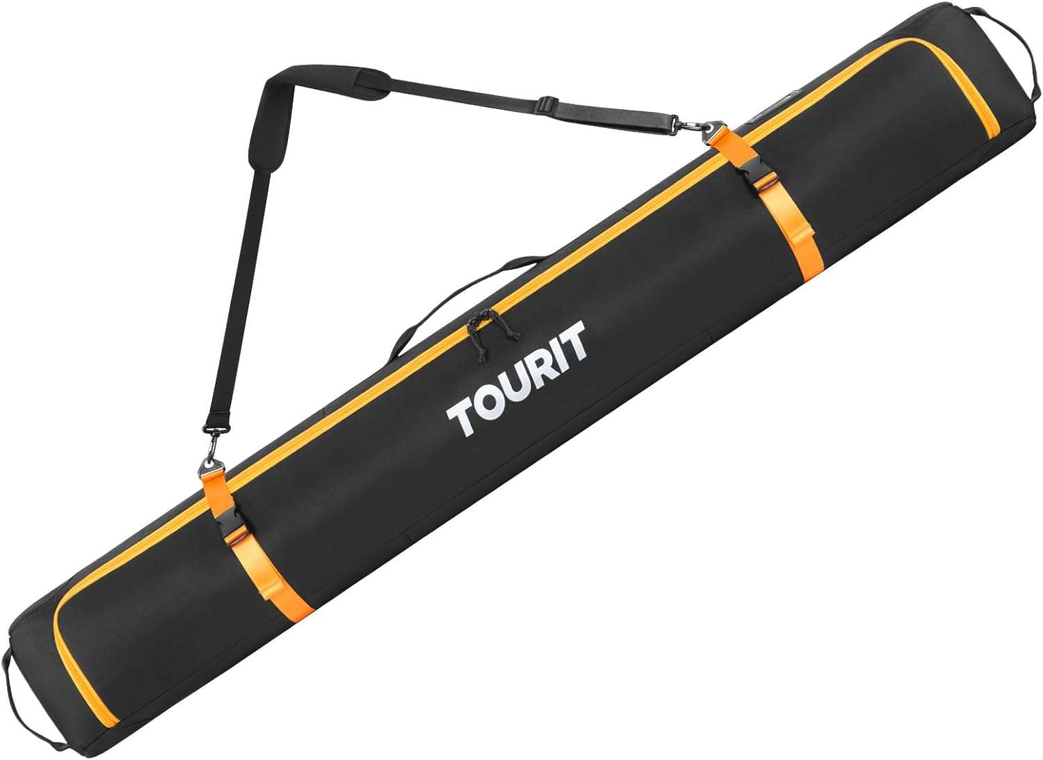 TOURIT Ski Bag for Air Travel - 360° Fully Padded Protection, 900D Oxford Water-Resistant, Independent Storage for Pole, Velcro Strap for Ski, Large Capacity Single Ski Carry Bag for Ski Gear - 1