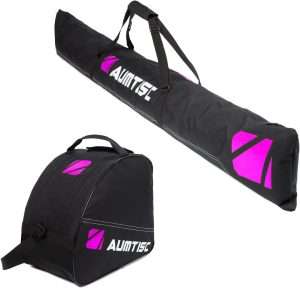 AUMTISC Ski Bag and Boot Bag Combo, Padded Ski Bags for Air Travel Flying, Adjustable Length for Skis Up to 200 cm and Boots Up to Size 13 - 1