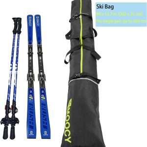 MOOCY Ski Bag for Air Travel, Unpadded Snow Bag Fits Skis Up to 200cm, Carrying Bag for Adults and Children - 2