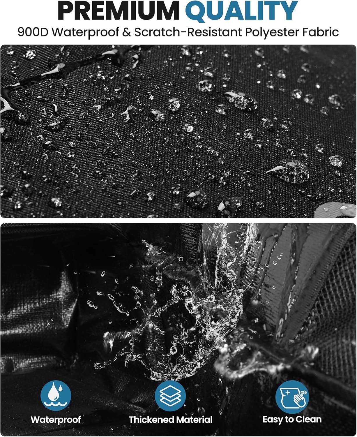 OutdoorMaster Ski Bag with Hard Shell On Both Ends, Ski Bags for Air Travel, Ski Case with Pockets and Removable Shoulder Straps - Up to 185cm Ski Boards - 3