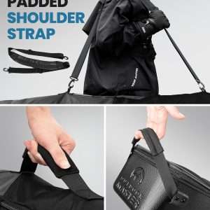 OutdoorMaster Ski Bag with Hard Shell On Both Ends, Ski Bags for Air Travel, Ski Case with Pockets and Removable Shoulder Straps - Up to 185cm Ski Boards - 5