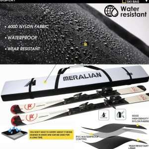 Padded Ski Bag,Waterproof Full Padded Single Ski Travel Bag with Adjustable Shoulder Strap. - 5