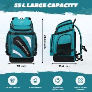 Maelstrom Ski Boot Bag,55L Large Ski Boots Travel Backpack for Men Women,Waterproof Snowboard Boot Bag for Skis Accessories - 4