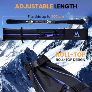 Ski Bag and Boot Bag Combo,Padded Ski Bag Set for Air Travel,Snow Ski Bags for Adults,Water- resistant Ski Boot Bag Fits for Skis Up to 200 CM and Boots Up To Size US13 - 4