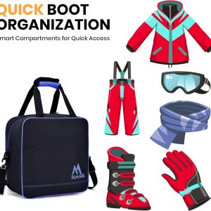 Ski Bag and Boot Bag Combo,Padded Ski Bag Set for Air Travel,Snow Ski Bags for Adults,Water- resistant Ski Boot Bag Fits for Skis Up to 200 CM and Boots Up To Size US13 - 5
