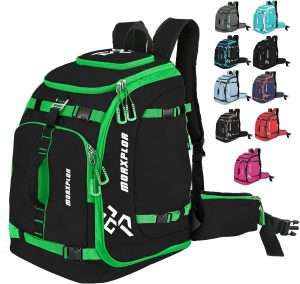Ski Boot Bag - 65L Padded, Waterproof Ski Travel Backpack for Gear & Accessories - 1