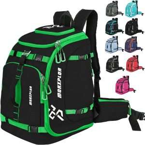 Ski Boot Bag - 65L Padded, Waterproof Ski Travel Backpack for Gear & Accessories - 1