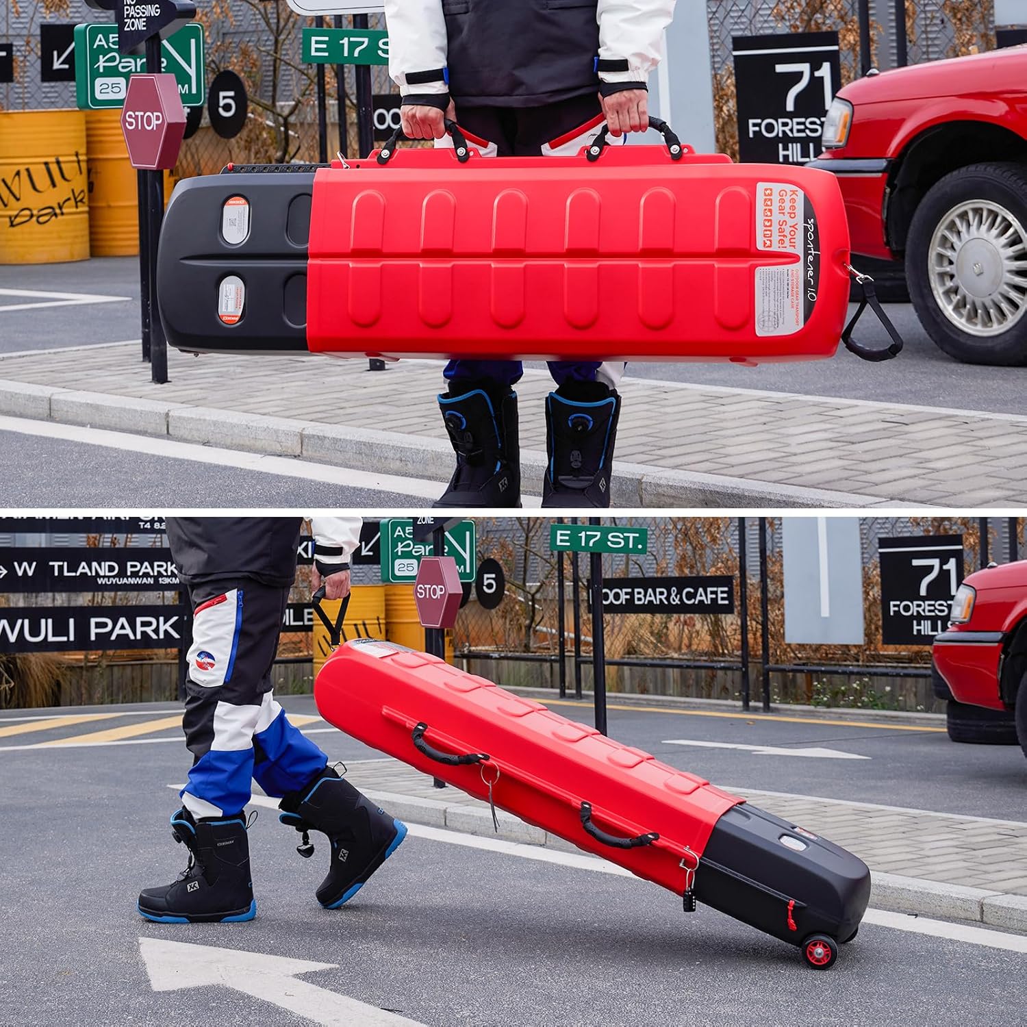 XCMAN Ski Case for Air Travel Hard Storage Portable Cart Case Suitable for Snowboards,Fishing Rods, Water skis,Spearfishing - 5