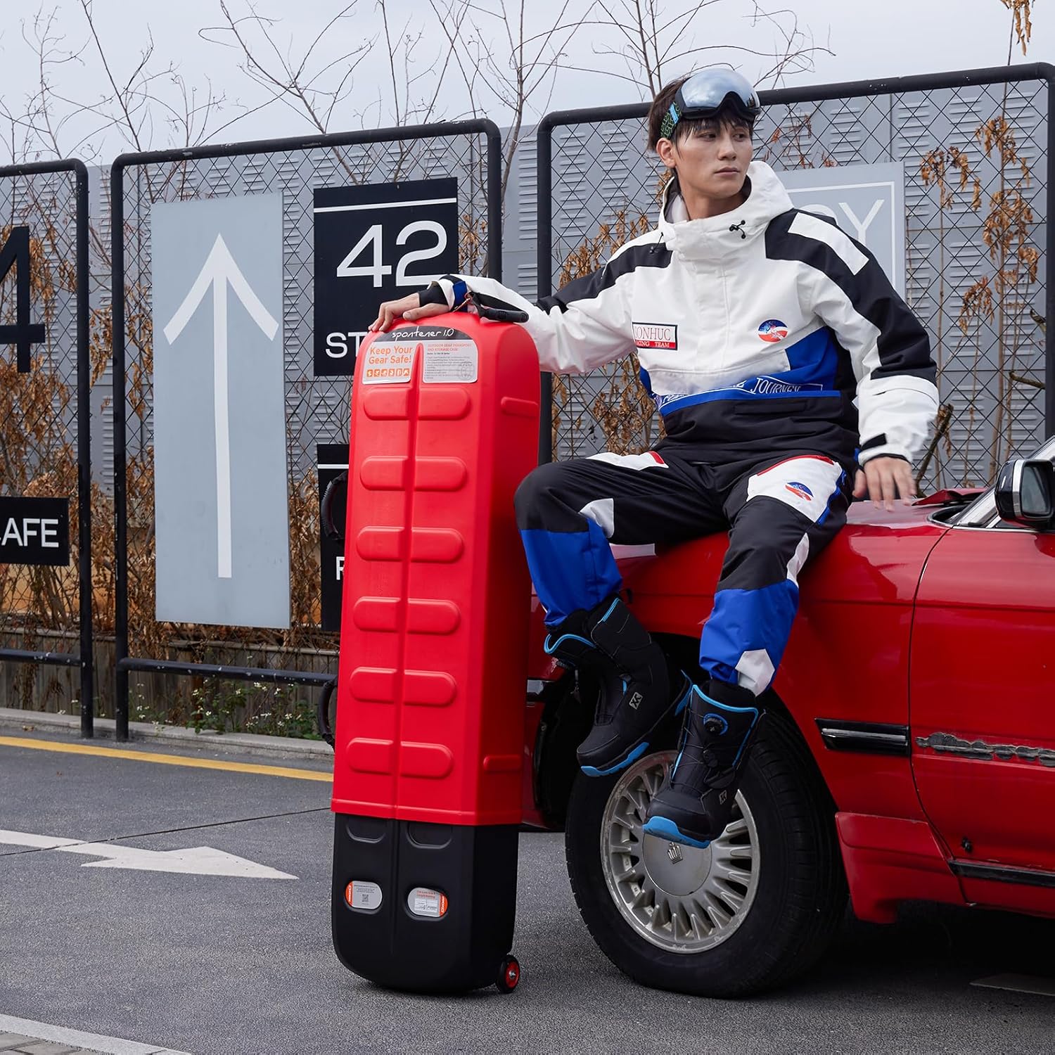 XCMAN Ski Case for Air Travel Hard Storage Portable Cart Case Suitable for Snowboards,Fishing Rods, Water skis,Spearfishing - 7