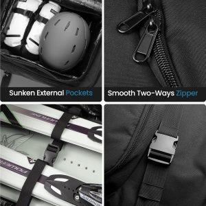 OutdoorMaster Update Expandable Padded Ski Bag Snowboard Bag with Wheels, Ski-Snowboard Travel Bag with Water-Resistant Lining Pockets and Removable Shoulder Straps - 7