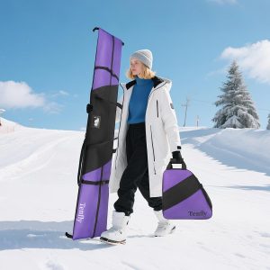 Ski Bag and Boot Bag Combo, Snow Ski Bags for Air Travel, Water- resistant Safety Reinforce Ski Travel Bag - 6