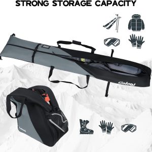 Goloni Ski Bag and Boot Bag Combo, Ski Bags for Air Travel, Snowboard Bag Fits for Skis Up to 180 CM and Boots Up To Size US13 - 2