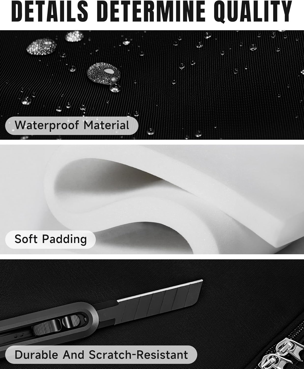 MANUEKLEAR Rolling Ski Travel Bag Holds Skis from 170-184 cm, Durable & Waterproof Snowboard Bag with Wheels, Foldable Double Ski Bag with Soft Padded and Detachable Shoulder Straps - 5